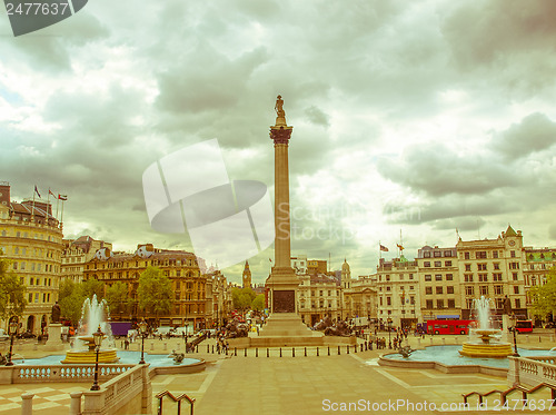 Image of Retro looking Trafalgar Square, London
