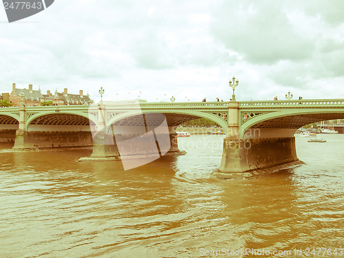 Image of Retro looking Westminster Bridge
