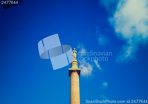 Image of Retro looking Scott monument Glasgow