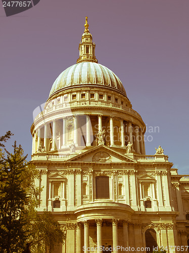 Image of Retro looking St Paul Cathedral, London