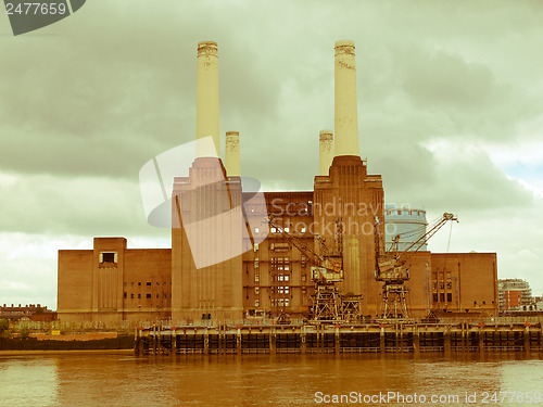 Image of Retro looking Battersea Powerstation, London