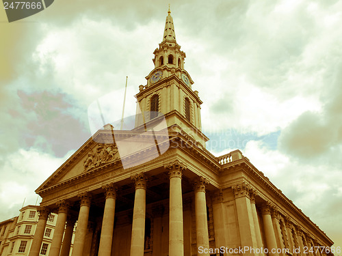 Image of Retro looking St Martin church, London