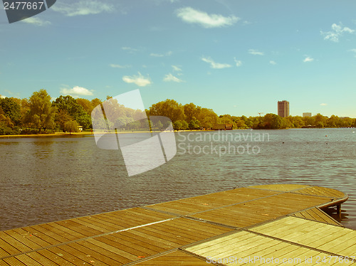 Image of Retro looking Serpentine lake, London