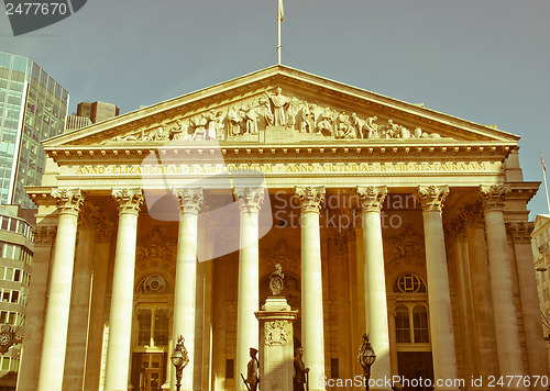 Image of Retro looking Royal Stock Exchange, London