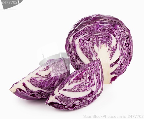 Image of red cabbage cut on part