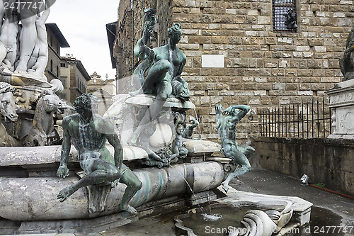 Image of Fountain of Neptune on Piazza della Signoria ,Florence