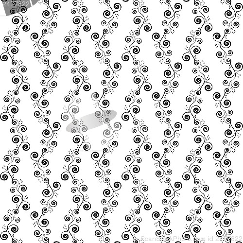 Image of seamless floral and music notes pattern 