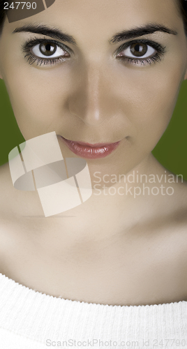 Image of Beautiful woman portrait gently smiling