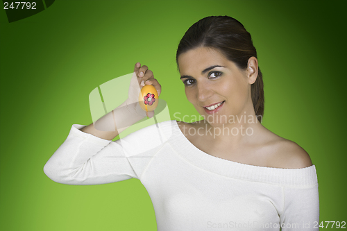 Image of Easter woman with eggs