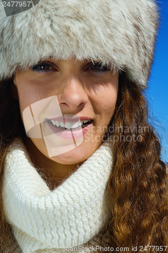 Image of happy woman at winter