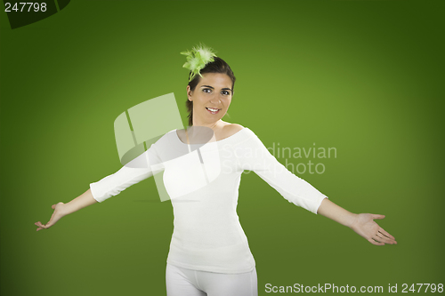 Image of Easter woman with open arms