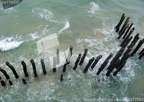 Image of wooden poles