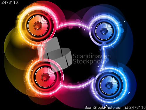 Image of Disco Speaker with Neon Rainbow Circle