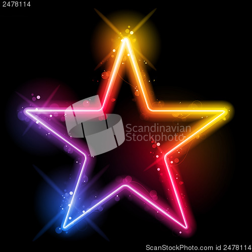 Image of Rainbow Star Border with Sparkles and Swirls