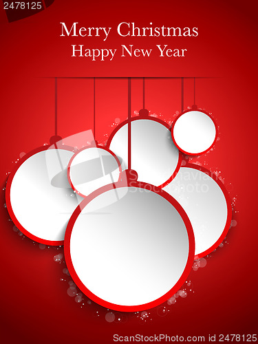 Image of Merry Christmas Red Paper Balls Hanging