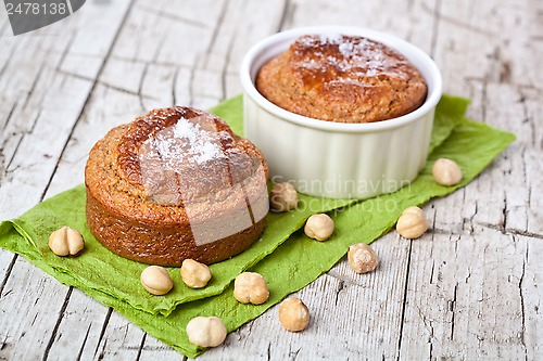 Image of fresh buns with hazelnuts 