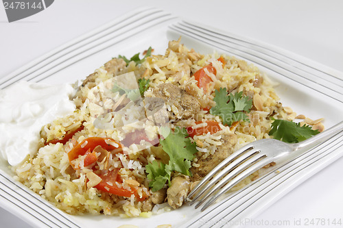 Image of Chicken biriyani with yoghurt