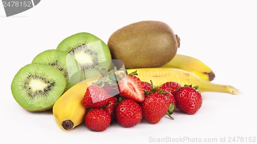 Image of Bananas, kiwi and strawberry