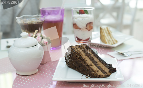 Image of Choco Cake and a milkshake in confectionery