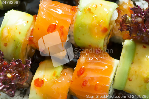 Image of Close up sushi in plate