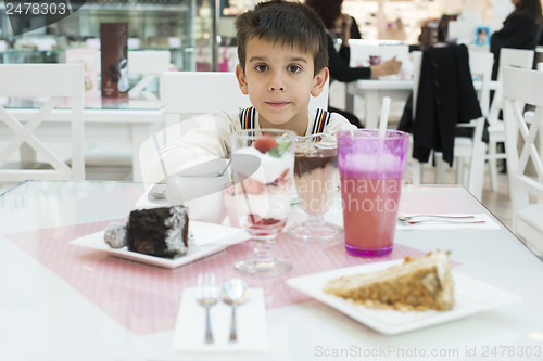 Image of Cake and a milkshake in confectionery