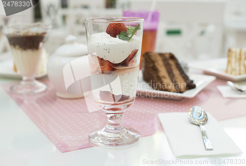 Image of Cake and a milkshake in confectionery