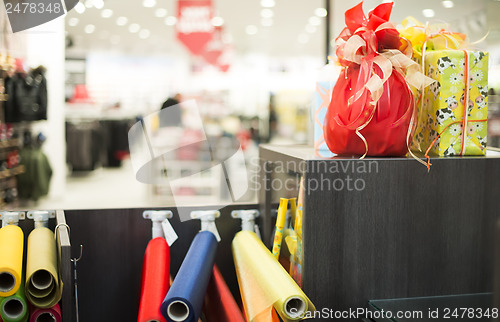 Image of Gift boxes in shopping center