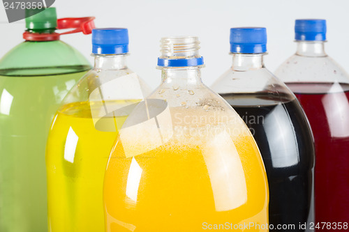 Image of Carbonated drinks in plastic bottles