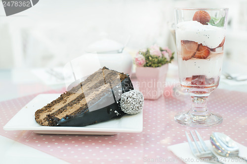 Image of Choco Cake and a milkshake in confectionery