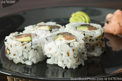 Image of Close up sushi in plate