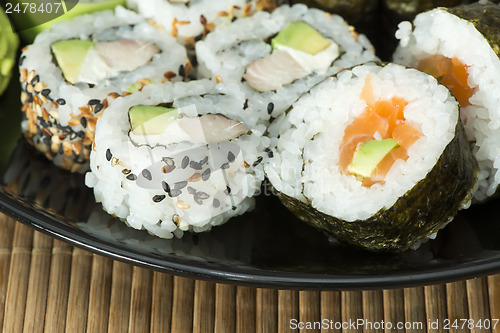 Image of Close up sushi in plate