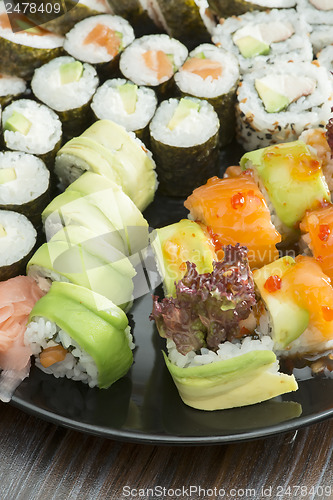 Image of Close up sushi in plate
