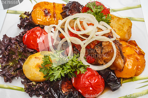 Image of Roasted vegetables with meat 