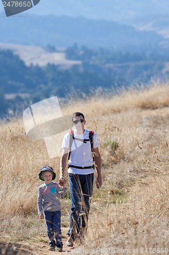 Image of family hiking