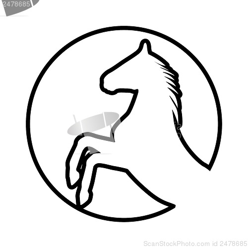 Image of rearing up horse  vector silhouette