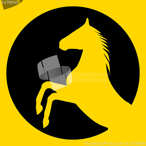 Image of rearing up horse  vector silhouette