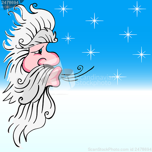 Image of Santa Claus blowing wind