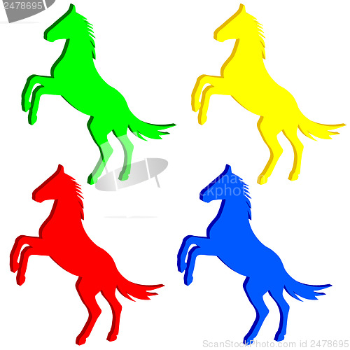 Image of rearing up horse  vector silhouette