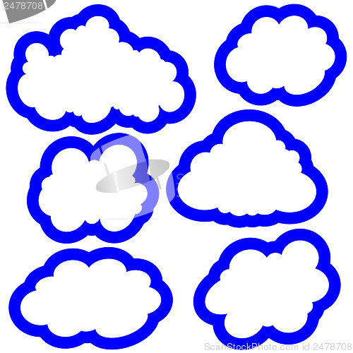 Image of Set of clouds in the sky. Vector illustration