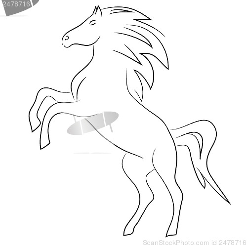 Image of vector silhouette of horse