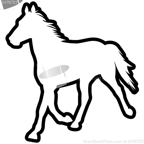 Image of vector silhouette of horse