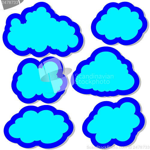 Image of Set of clouds in the sky. Vector illustration