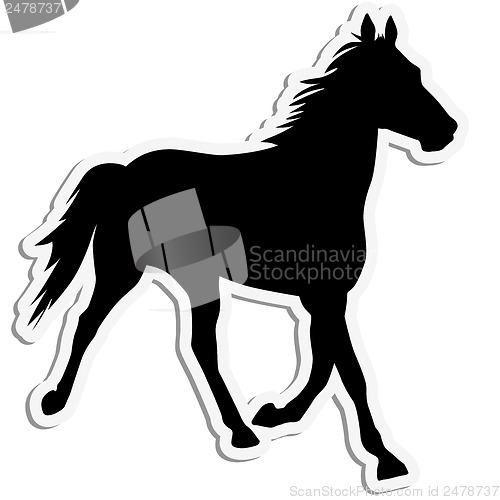 Image of vector silhouette of horse