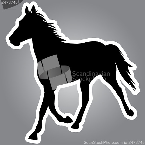 Image of vector silhouette of horse