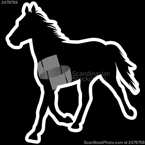 Image of vector silhouette of horse