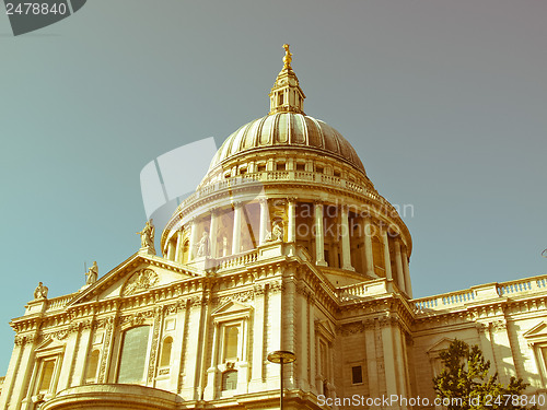 Image of Retro looking St Paul Cathedral, London