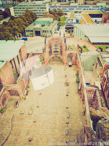 Image of Retro look Coventry Cathedral ruins