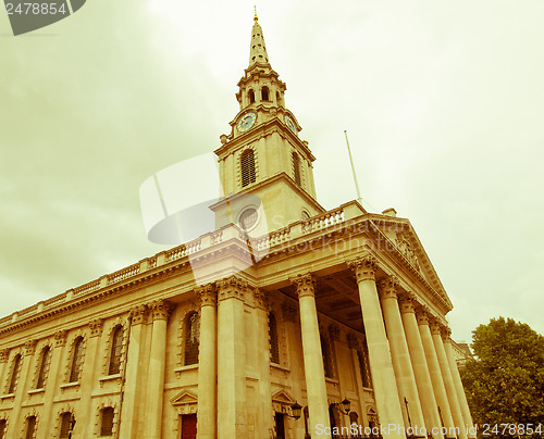 Image of Retro looking St Martin church, London