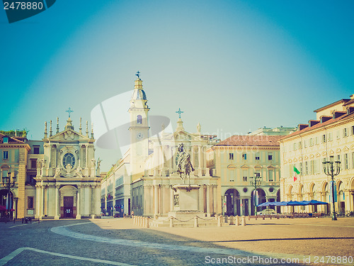 Image of Retro look Piazza San Carlo, Turin