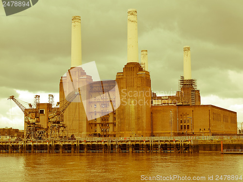 Image of Retro looking Battersea Powerstation London